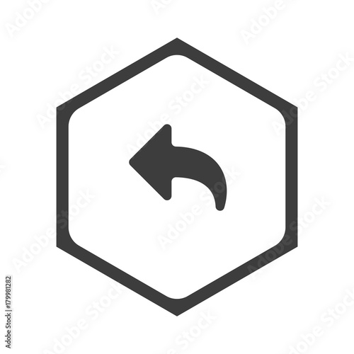 ikona sześciobok z zaokrąglonymi wewnątrz krawędziami