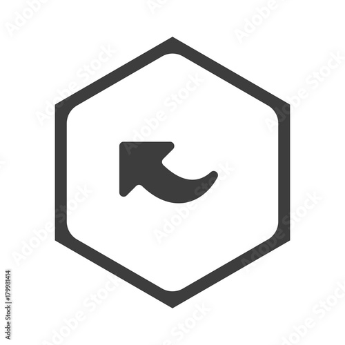 ikona sześciobok z zaokrąglonymi wewnątrz krawędziami