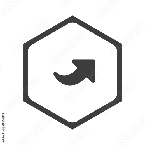 ikona sześciobok z zaokrąglonymi wewnątrz krawędziami