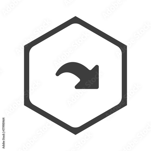 ikona sześciobok z zaokrąglonymi wewnątrz krawędziami