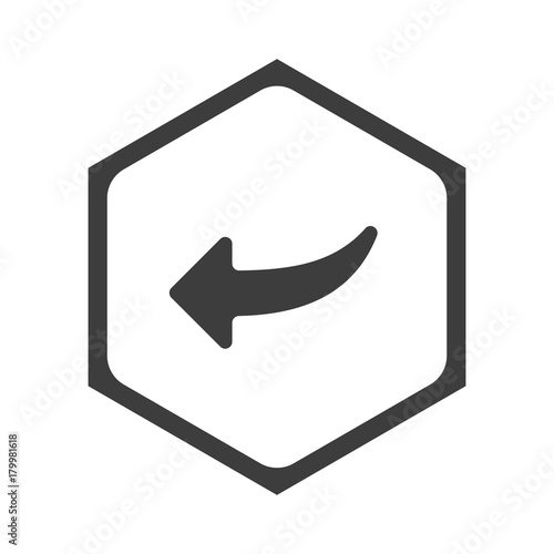 ikona sześciobok z zaokrąglonymi wewnątrz krawędziami 