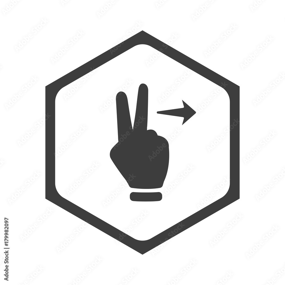 ikona sześciobok z zaokrąglonymi wewnątrz krawędziami 