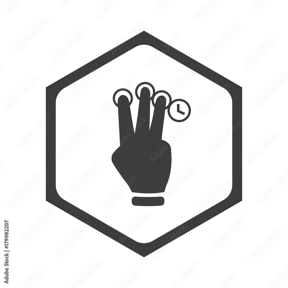 ikona sześciobok z zaokrąglonymi wewnątrz krawędziami 