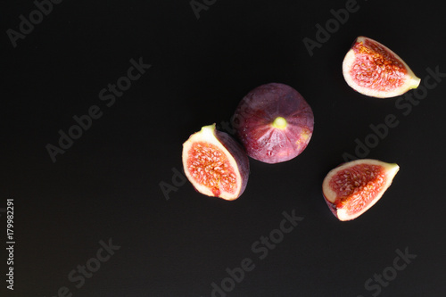 figs on a black background photo