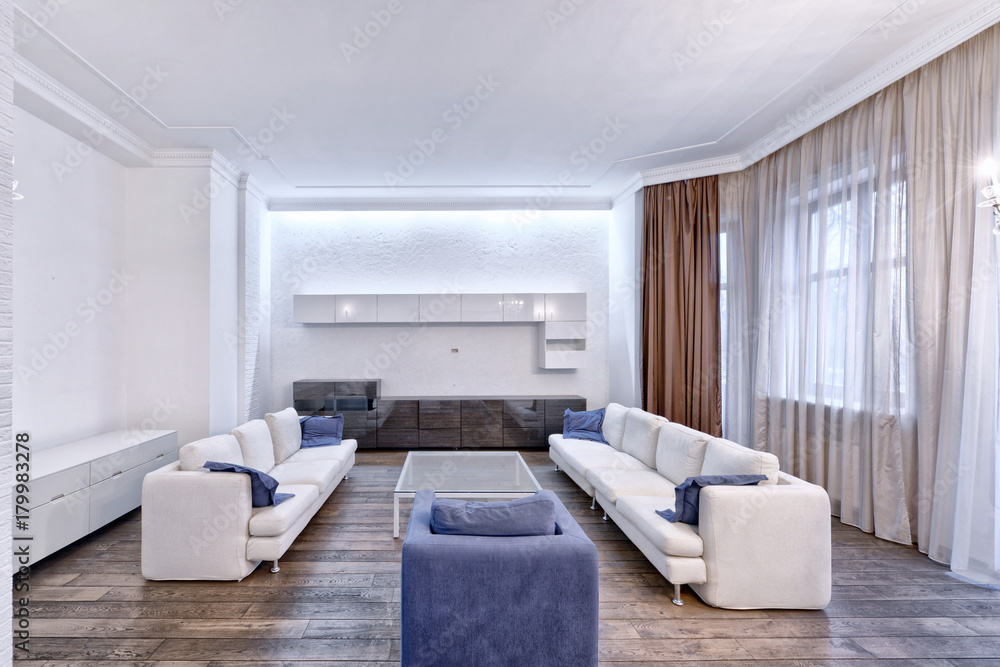 Fototapeta premium Living room interior in modern house.