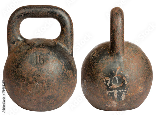 Old cast iron kettlebell 16 kg photo