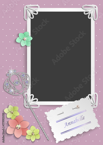 Scrapbooking ideas. Photoalbum for little princess. Girl's photobook