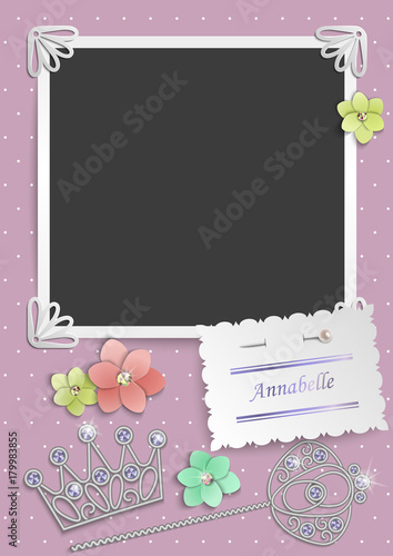 Scrapbooking ideas. Photoalbum for little princess. Girl's photobook