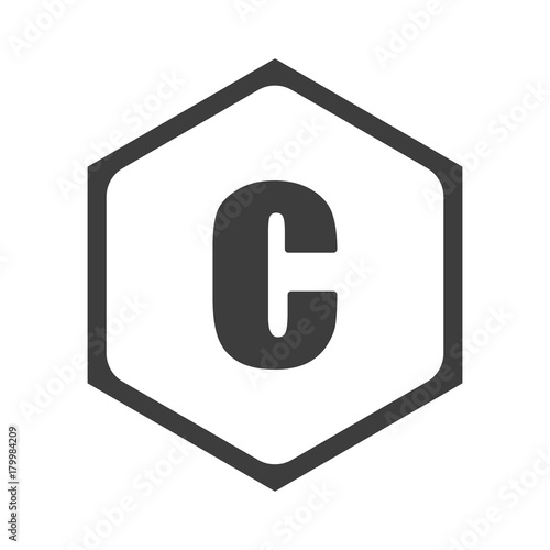 ikona sześciobok z zaokrąglonymi wewnątrz krawędziami