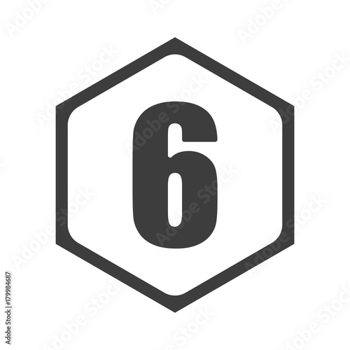 ikona sześciobok z zaokrąglonymi wewnątrz krawędziami