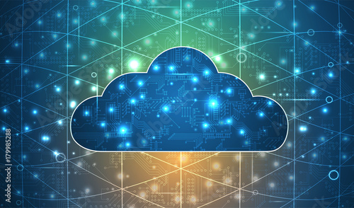 Modern cloud technology. Integrated digital web concept