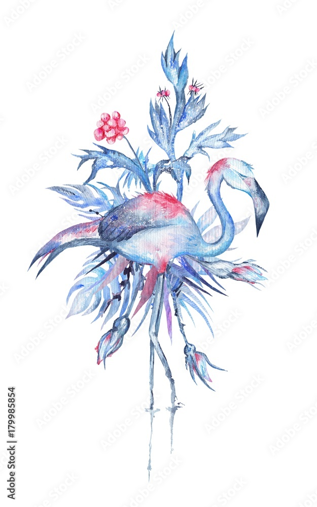Naklejka Winter Flamingo Print