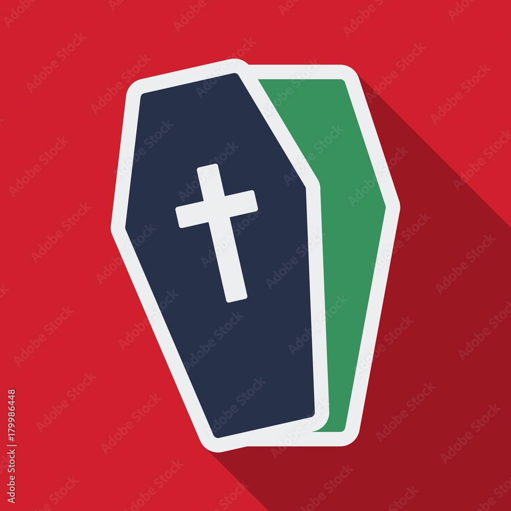 Obraz premium Flat icon with shadow coffin