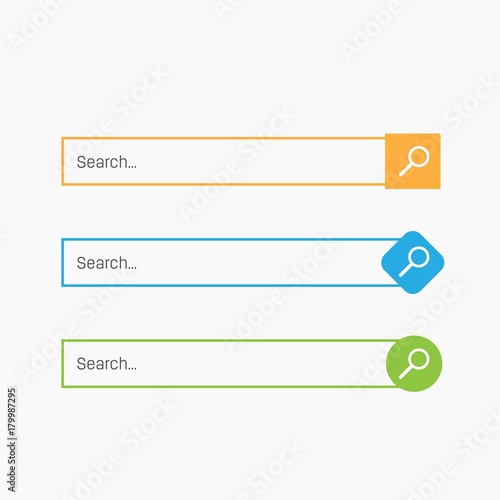 Creative vector illustration of search bar boxes buttons. UI and UX interface template isolated on background. Web site art design. Abstract concept graphic element