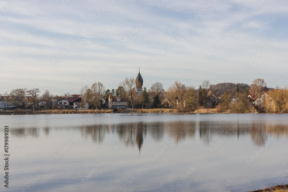 Fototapeta premium Ansicht Weßling, Weßlinger See