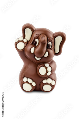 chocolate elephant isolated on white background