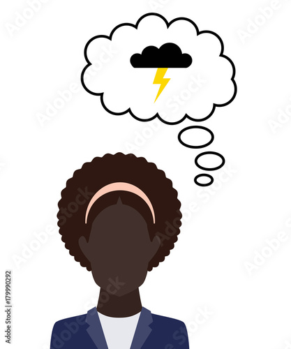 Person denkt an Gewitterwolke