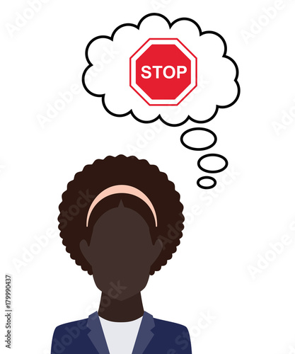 Person denkt an Stopschild