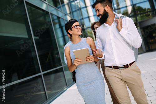 Picture of handsome businessman and beautiful businesswoman