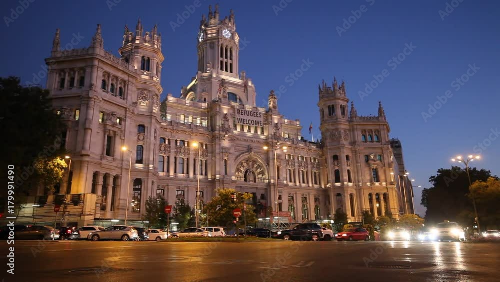 Cibeles plaza at night, Madrid, Spain Cibeles plaza at night, Madrid, Spain