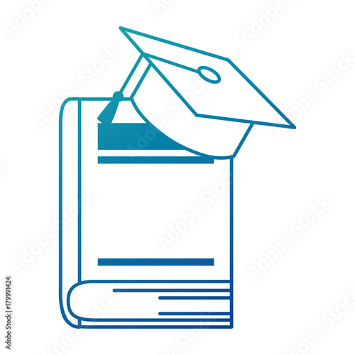 text book with hat graduation