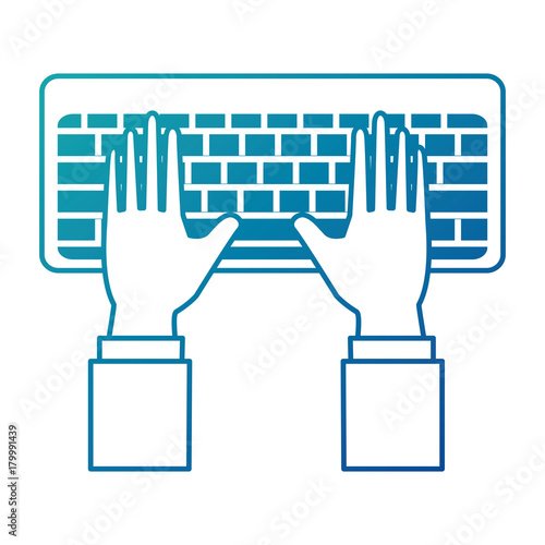hands human with keyboard