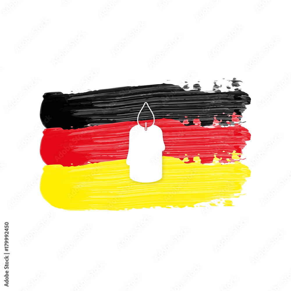 Fototapeta premium Deutschland Flagge mit Kerze