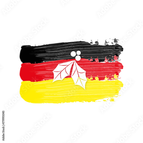 Deutschland Flagge mit Stechpalme