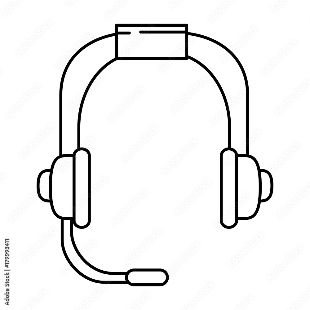 Fototapeta premium headset communication device icon
