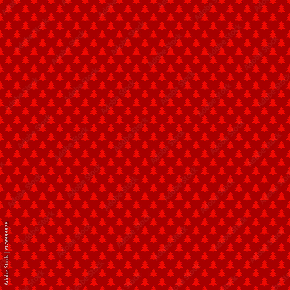 Red simple repeating stylized pine tree pattern background - vector Christmas decoration design Red simple repeating stylized pine tree pattern background - vector Christmas decoration design