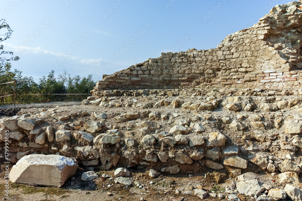 Ruins of ancient city Heraclea Sintica - built by Philip II of Macedon,  located near village of Rupite, Bulgaria