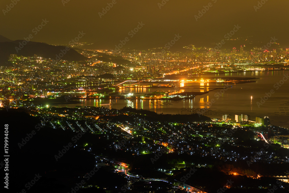 広島の夜景　経小屋山からの眺め