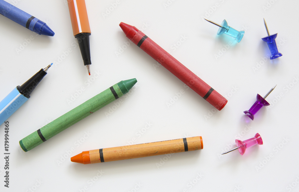 crayons and color pens crayons and color pens