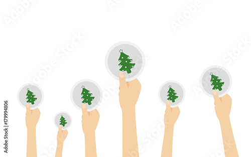 Hand hält Symbol - Christbaum