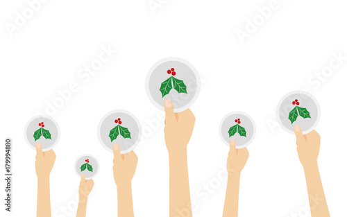 Hand hält Symbol - Stechpalme