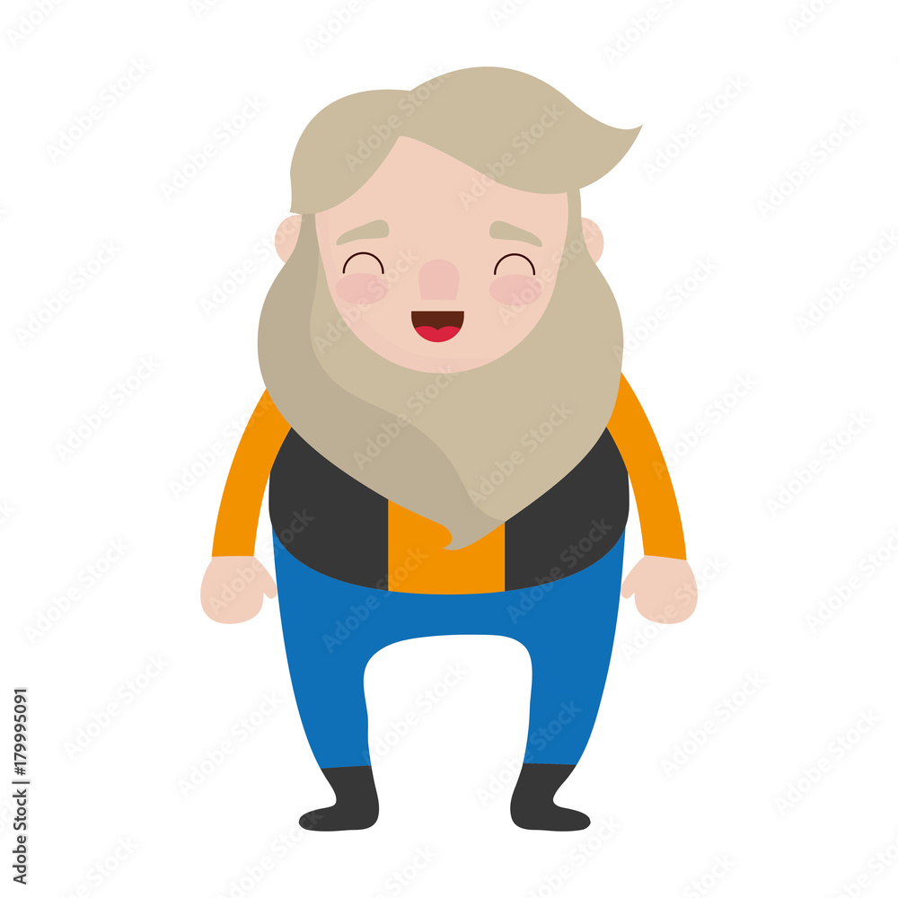  cartoon man with beard icon over white background colorful design  vector illustration