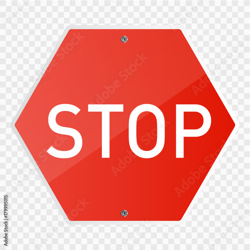 Stop sign isolated. Vector illustration. photo