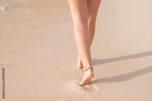 Feet, walk along the shore, feet