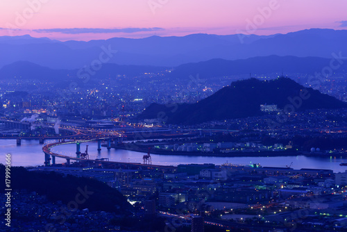 広島の夜景 愛宕神社からの風景