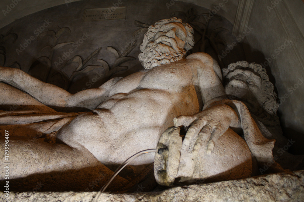 ''four fountains'' old statues by Domenico Fontana at four fountains square in Rome, Italy