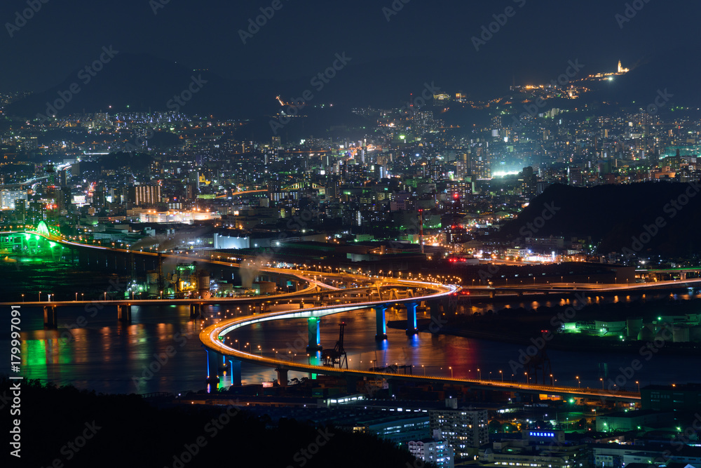 Fototapeta premium 広島の夜景 愛宕神社からの風景