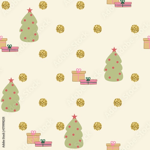 Merry Christmas and Happy New year. Seamless pattern