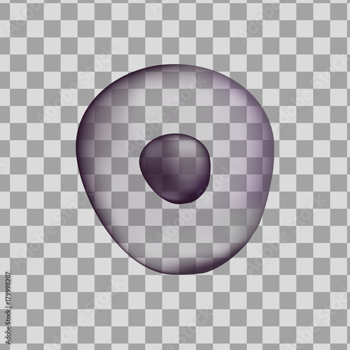 3d Isolated human purple cell. Realistic vector illustration. Template for medicine and biology