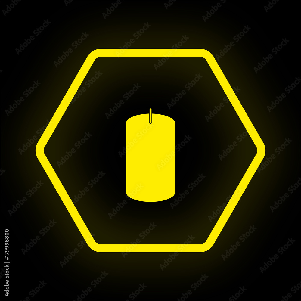 Neon Button Polygon - erloschene Kerze Neon Button Polygon - erloschene Kerze
