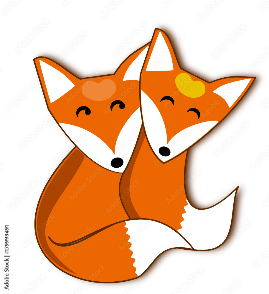 Obraz premium Les renards amoureux