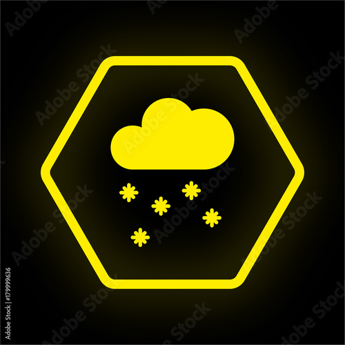 Neon Button Polygon - Schneefall