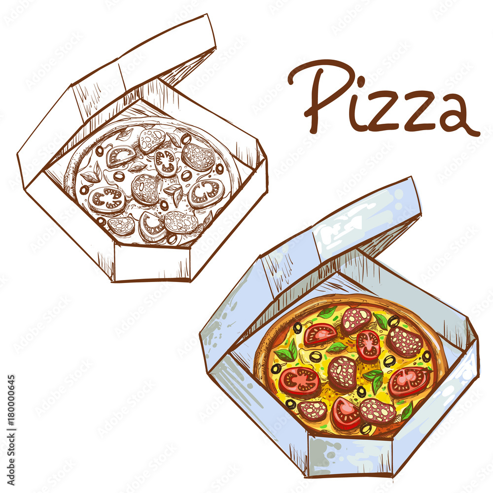 Stock Vector Design Of Boxes For Pizza Stock Illustration