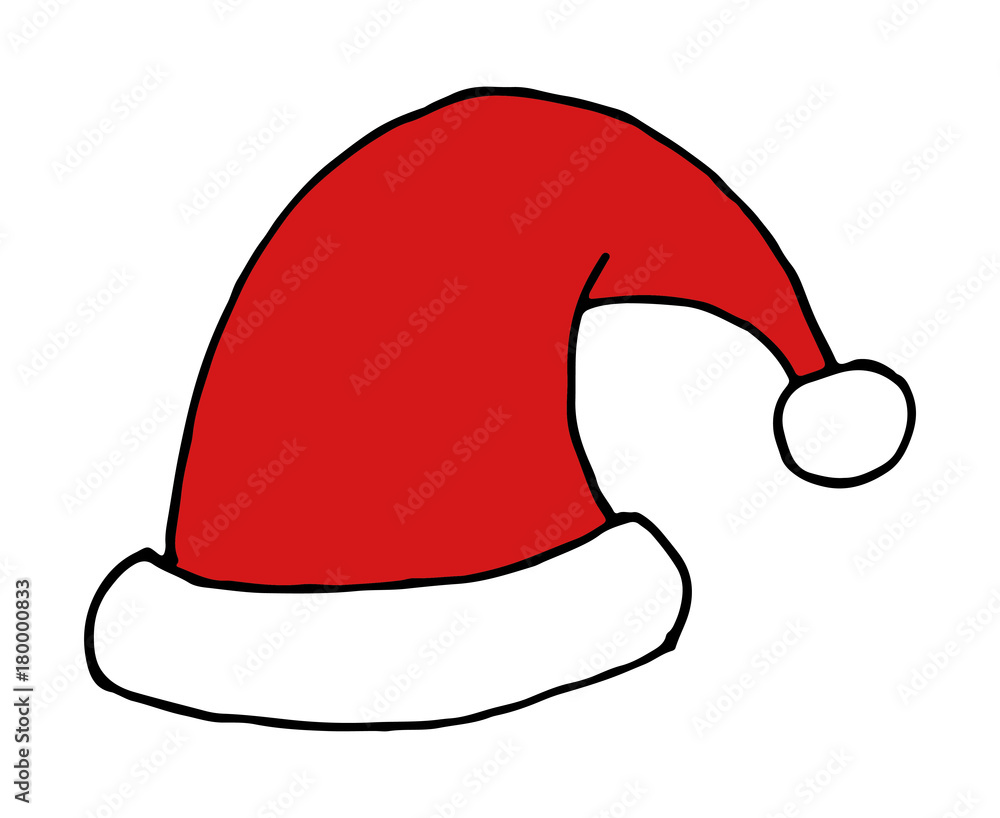 vector hand drawn santa christmas hat doodle icon vector hand drawn santa christmas hat doodle icon