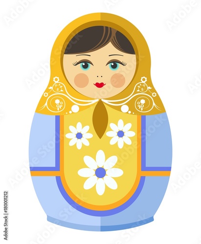 Matryoshka doll or Russian nesting doll with ornament