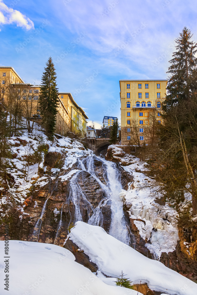 Waterfall in Mountains ski resort Bad Gastein Austria